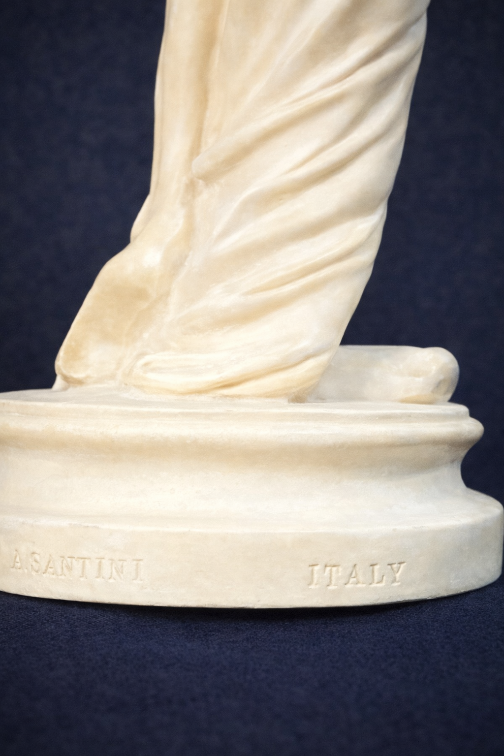 A. Santini Classical Female Figure, Signed Italian Marble Composite Sculpture