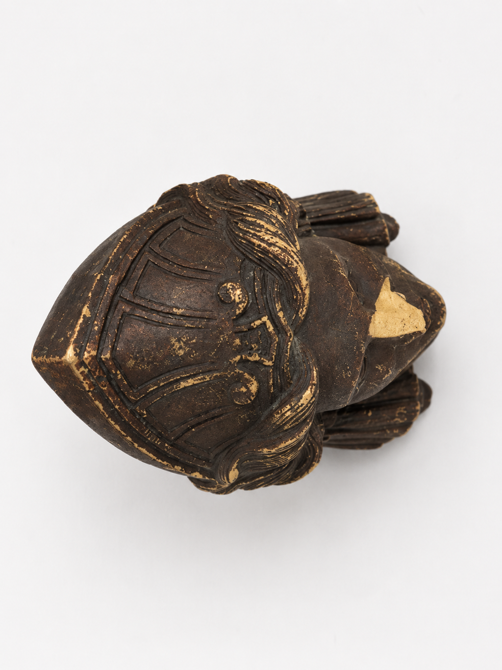Antique Neoclassical Architectural Salvage Head with Broken Nose | Wall-Mount Composition Fragment, 8”
