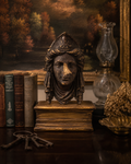 Antique Neoclassical Architectural Salvage Head with Broken Nose | Wall-Mount Composition Fragment, 8”