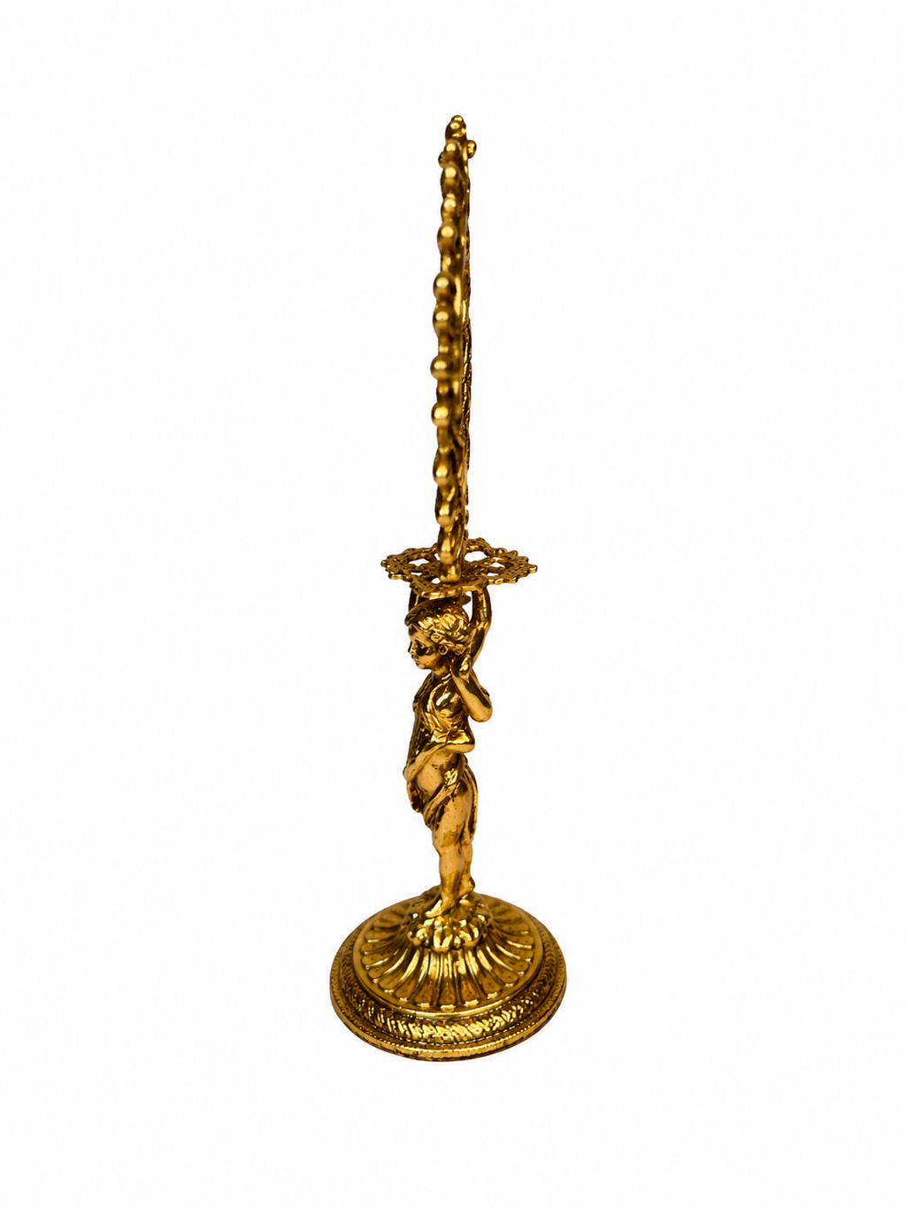 French Ormolu Clock Fragment Pediment on Stand | Decorative Salvage Object, 8.5”