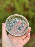 Antique Cut Crystal Dish with Hallmarked Sterling Silver Rim