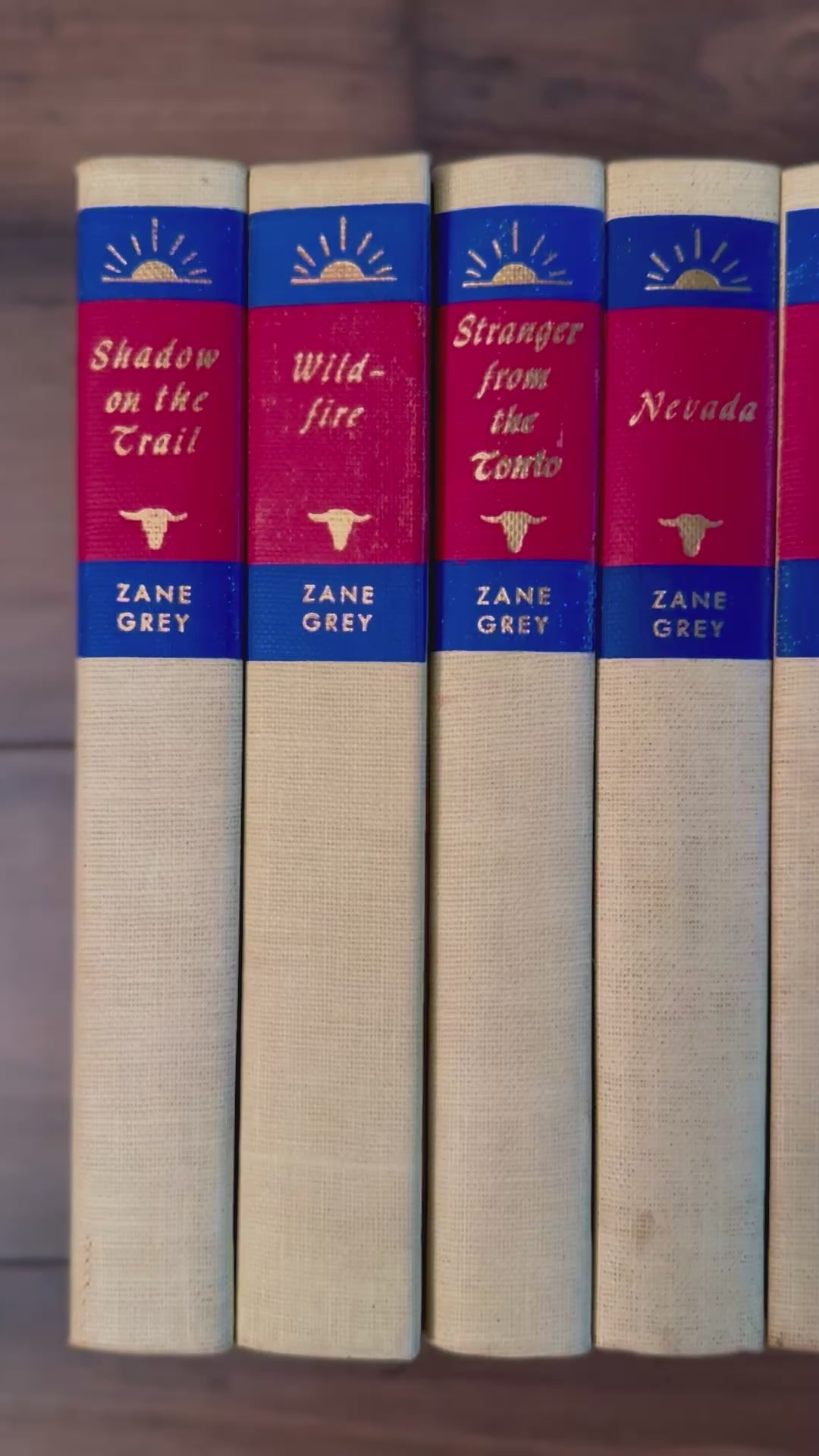 Mid-Century Zane Grey Western Book Set (15) Linen Bindings