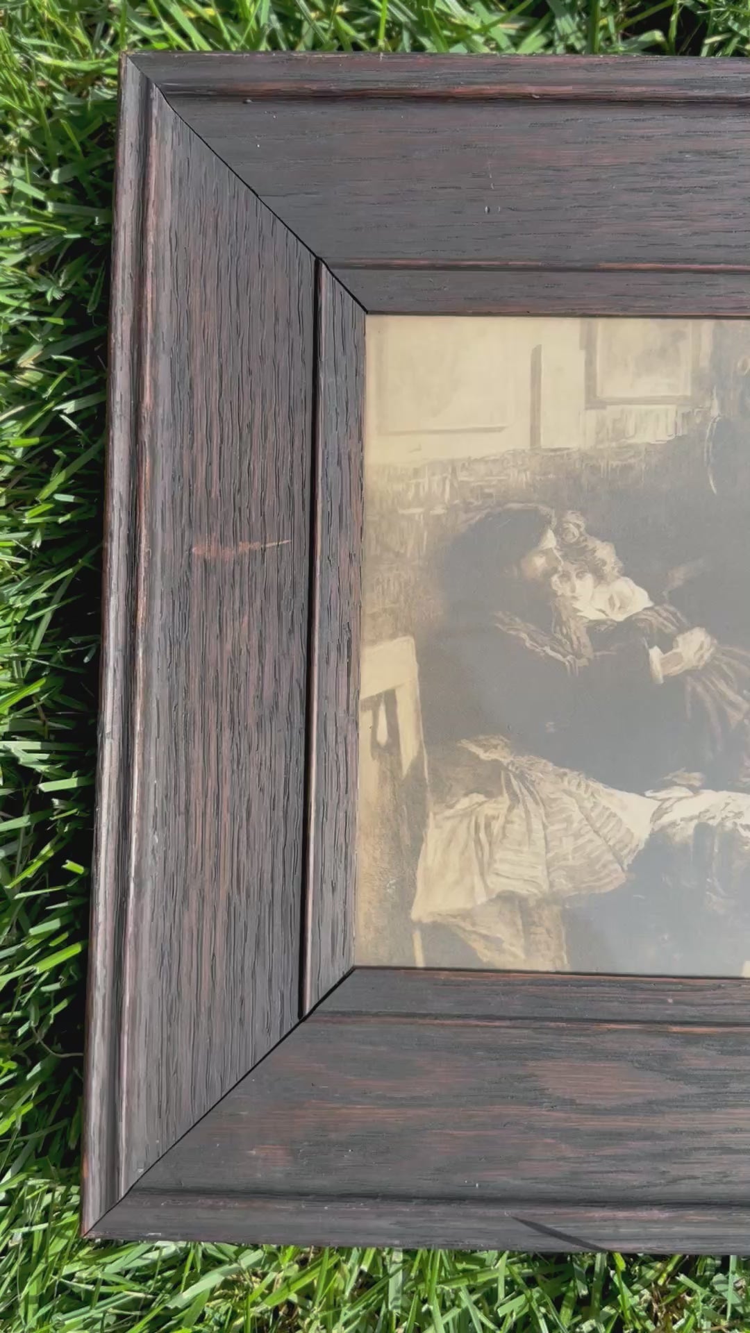 Antique “Beethoven’s Kreutzer Sonata” Print After Lionello Balestrieri with Musical Plaque in Ebonized Frame