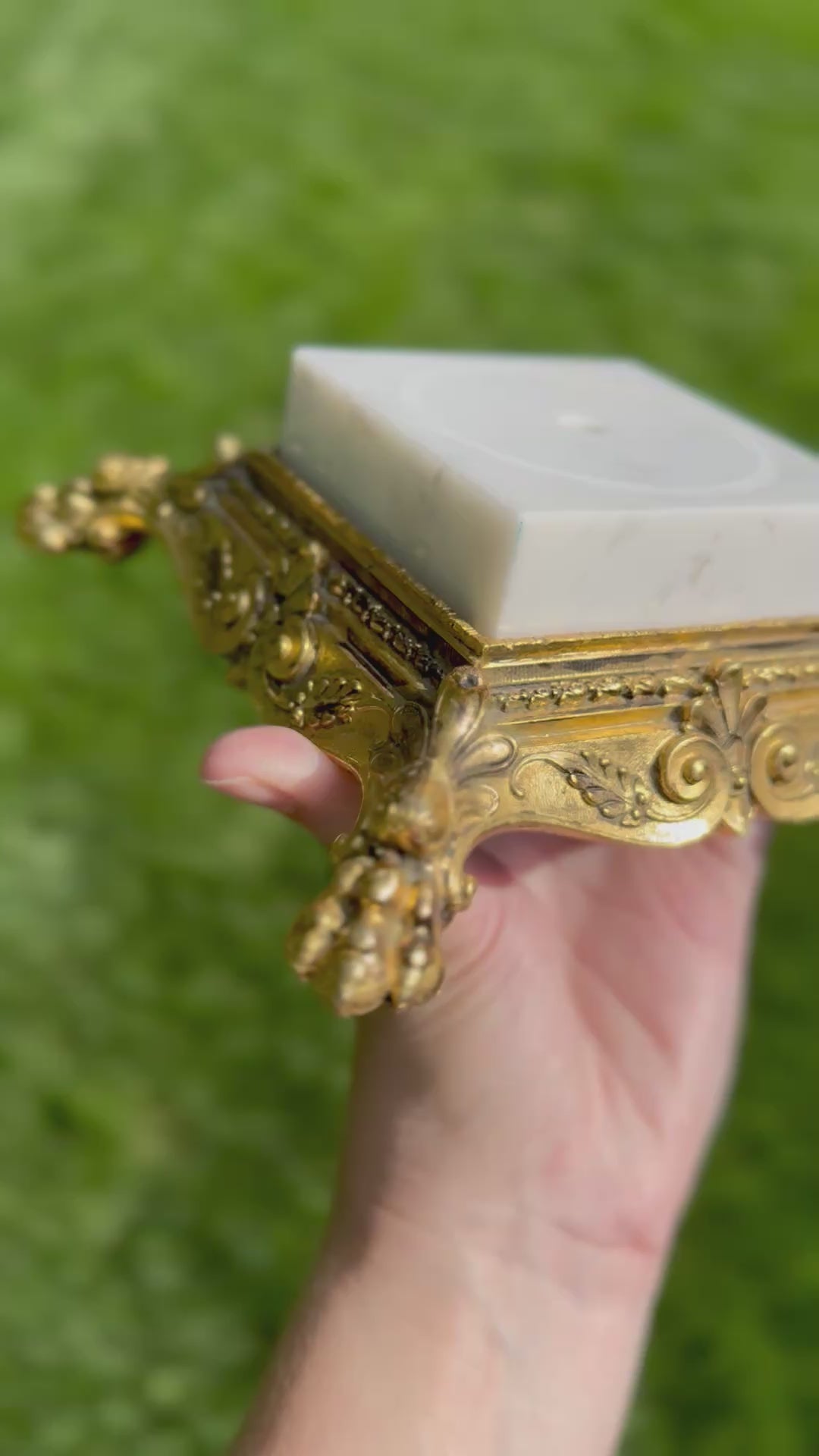 French Marble & Gilt Bronze Clock Base Riser, Salvage Fragment