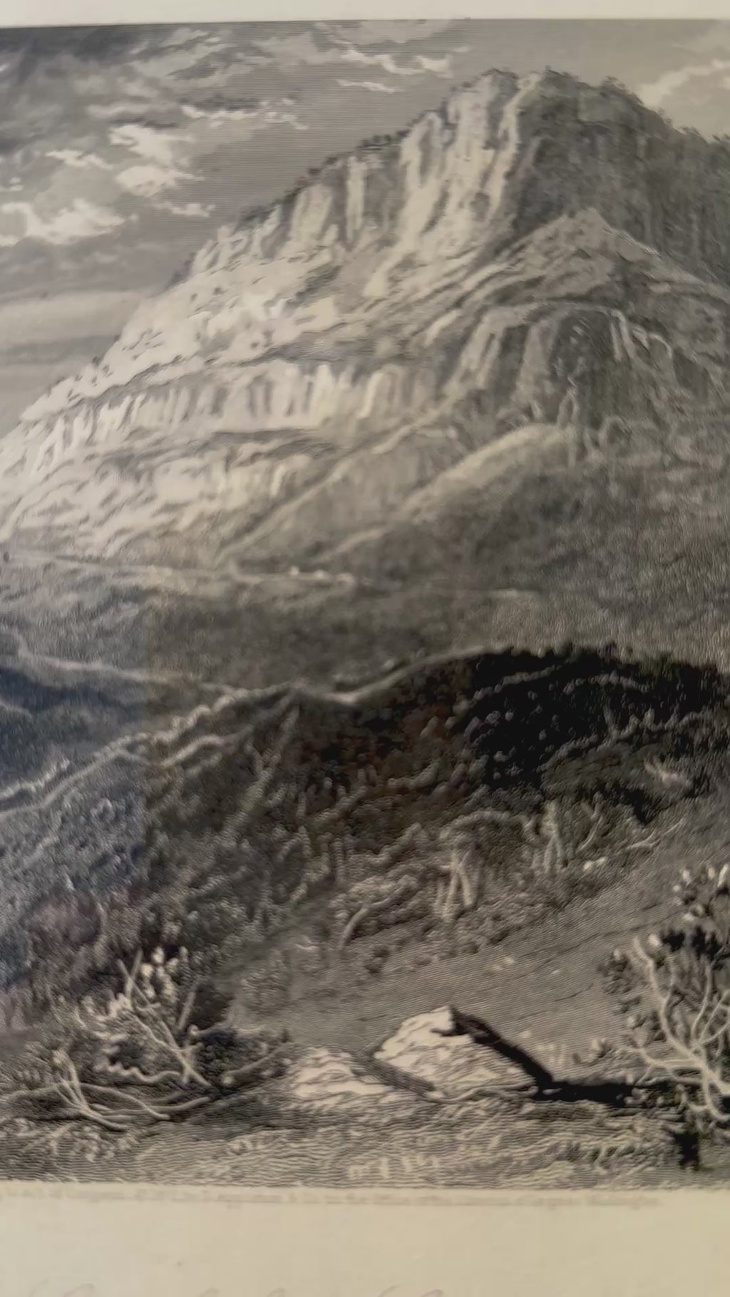 Antique Cumberland Gap Steel Engraving | Harry Fenn | Picturesque America | Professionally Framed Landscape