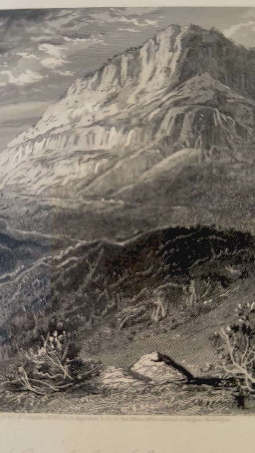 Antique Cumberland Gap Steel Engraving | Harry Fenn | Picturesque America | Professionally Framed Landscape