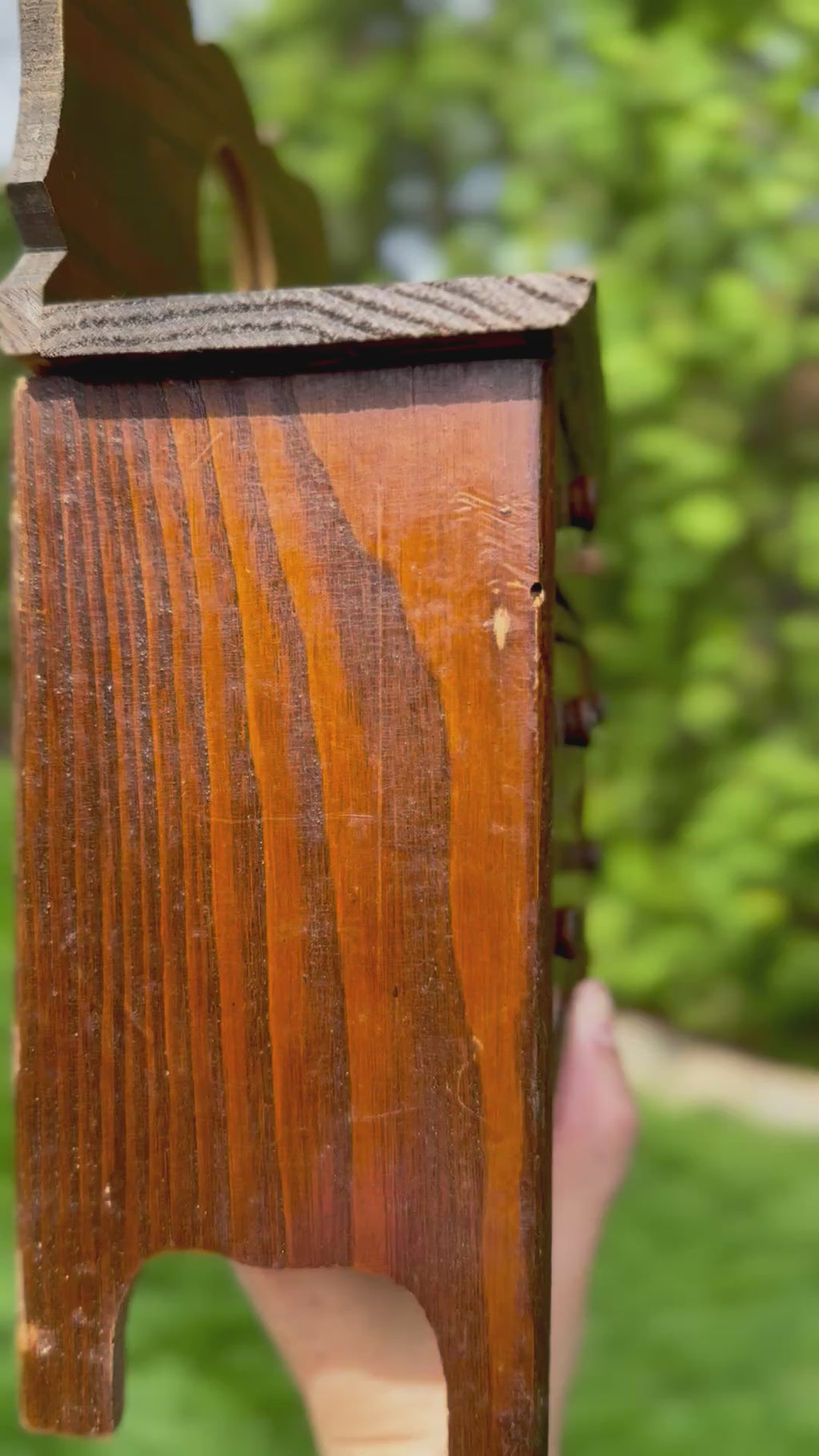 Antique Miniature Wooden Dresser Box Hand-Stained Doll Chest Jewelry Cabinet