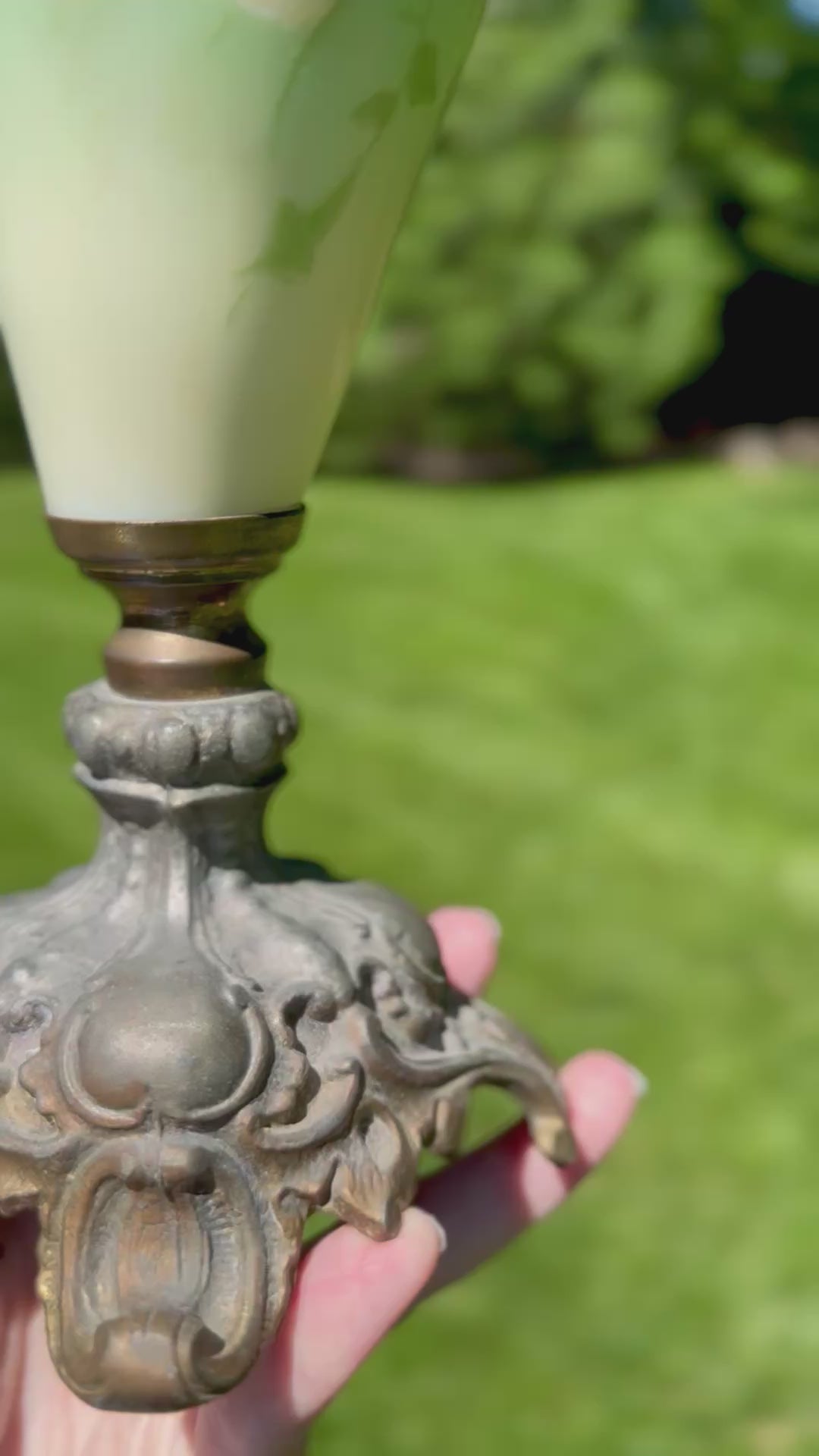 Antique Victorian Hand-Painted Porcelain Mantel Ewer with North Wind Spout