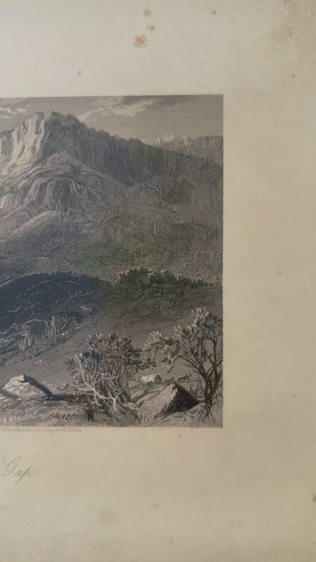 Antique Cumberland Gap Steel Engraving | Harry Fenn | Picturesque America | Professionally Framed Landscape