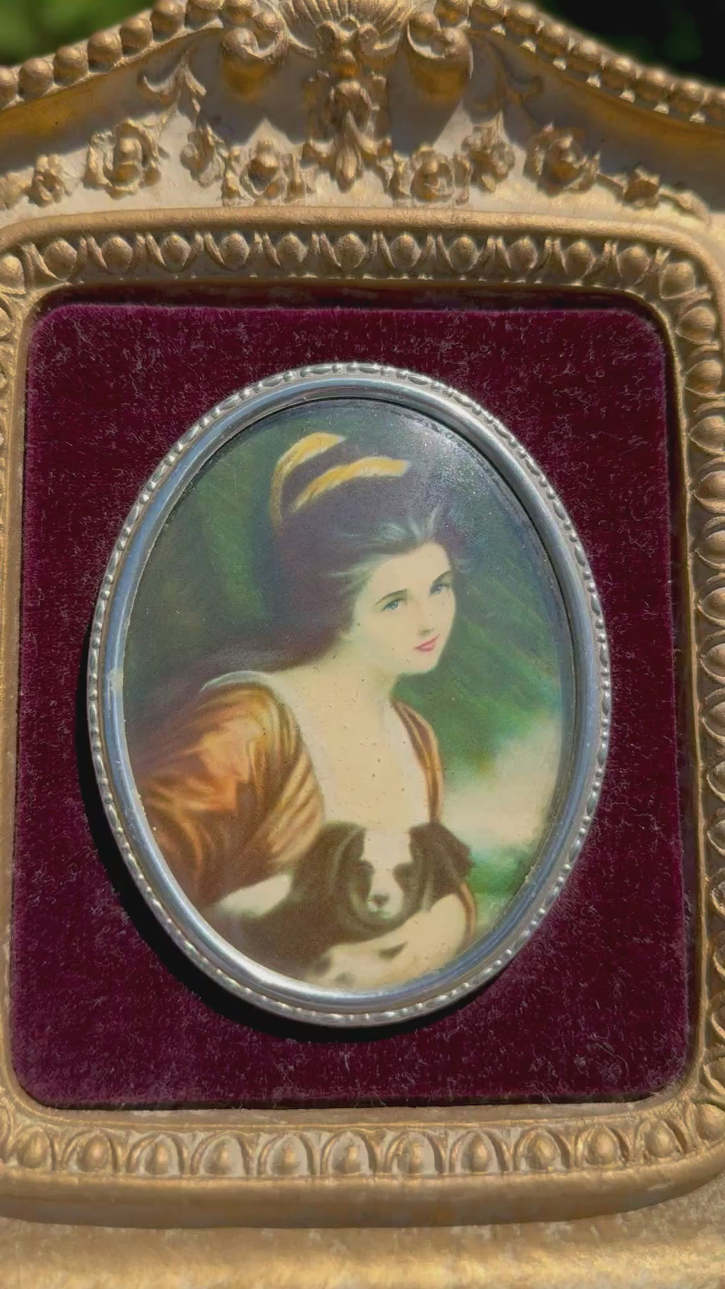 Vintage Cameo Creations Lady Hamilton Wall Plaque | George Romney Reproduction with Convex Glass