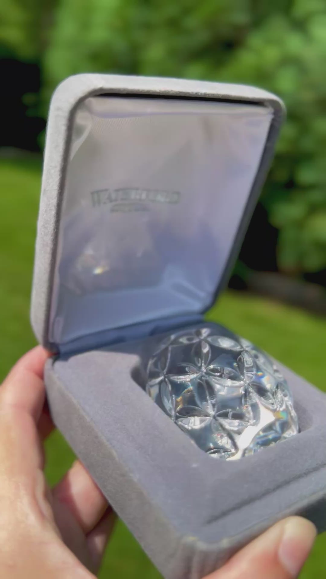 Vintage Waterford Crystal Egg Hand Cooler Paperweight | Made in Ireland | Complete with Original Box & Papers