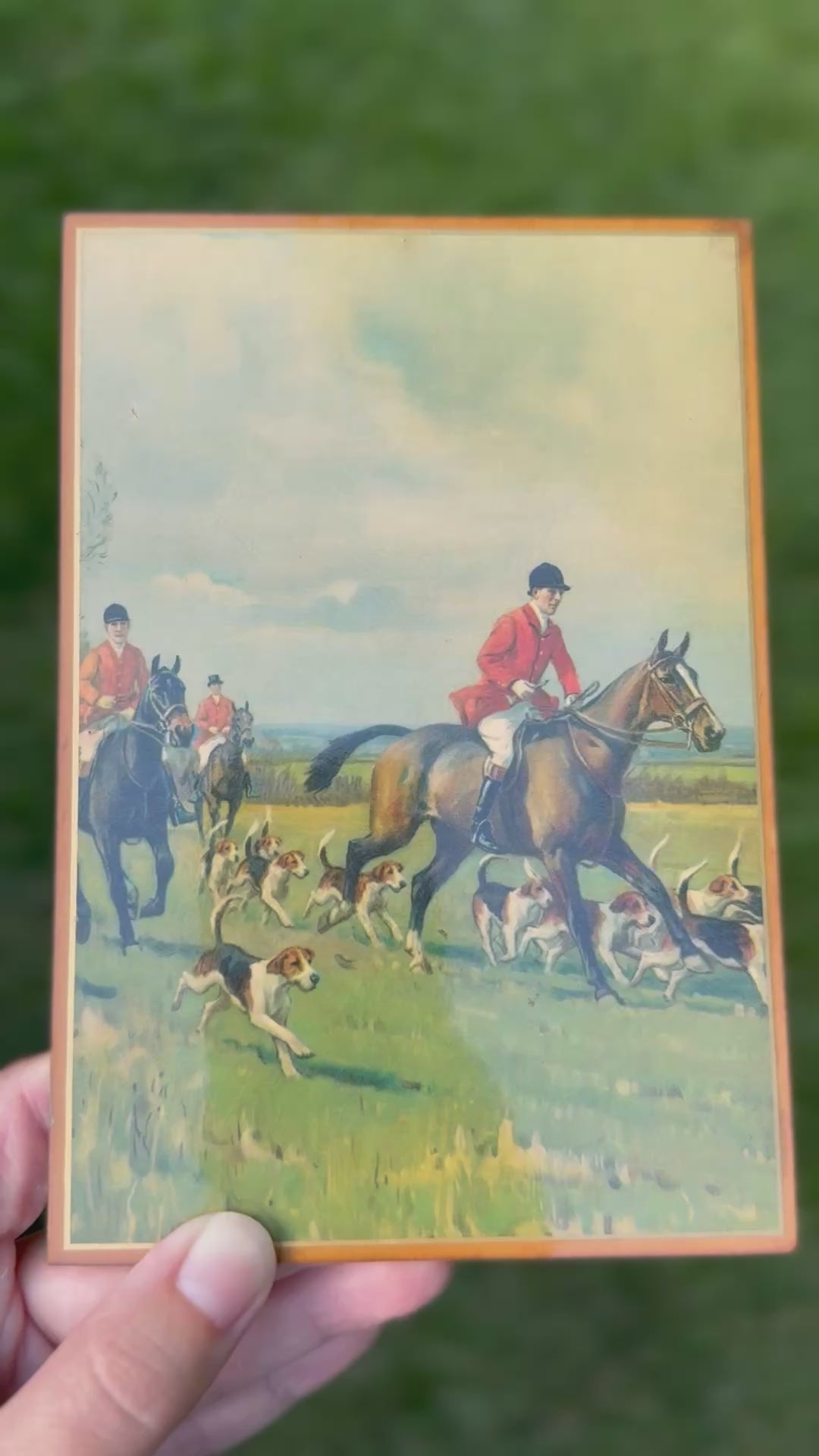 Vintage John Sanderson Wells Fox Hunting Plaques | “Over Field and Fence” & “A Merry Chase” | English Sporting Wall Art | Set of 2