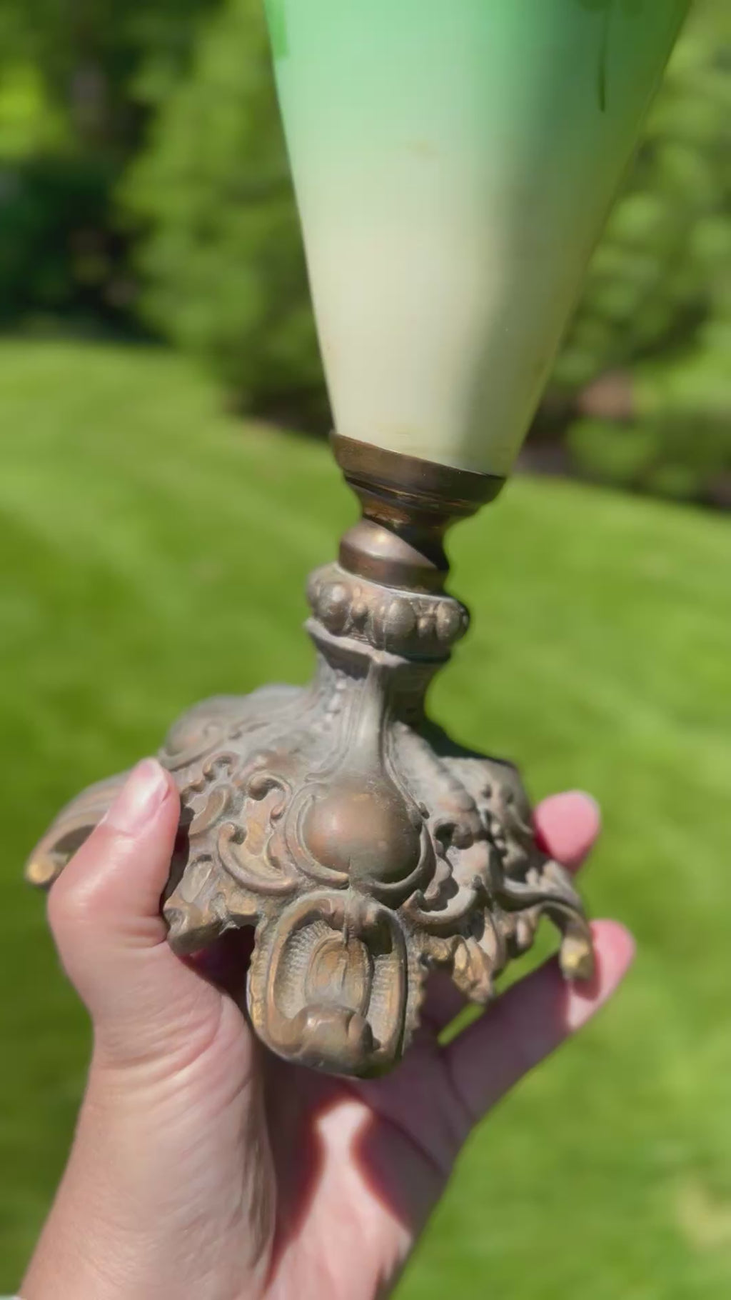Antique Victorian Hand-Painted Porcelain Mantel Ewer with North Wind Spout