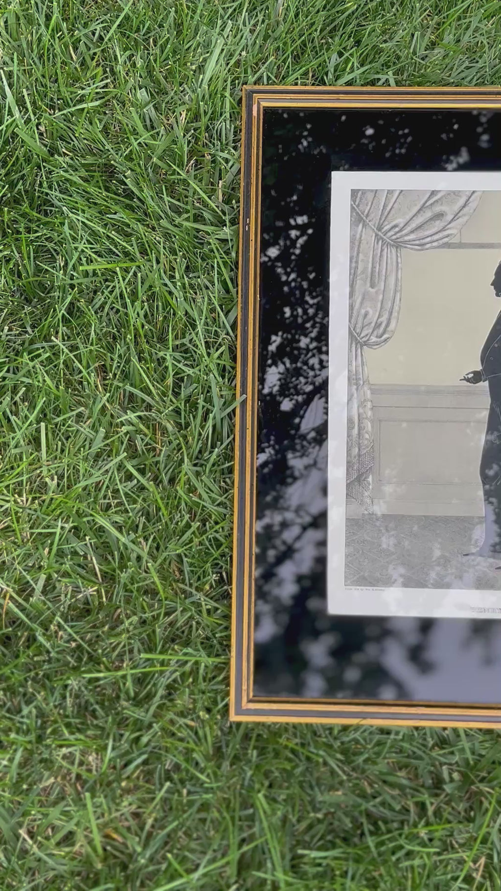 Vintage Henry Clay Silhouette Print in Black Glass Frame | Kentucky Historical Wall Art | Estate Find