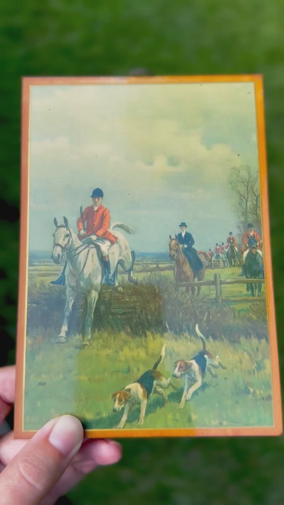 Vintage John Sanderson Wells Fox Hunting Plaques | “Over Field and Fence” & “A Merry Chase” | English Sporting Wall Art | Set of 2
